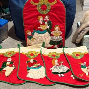 Charming Holiday Carolers Stocking Set